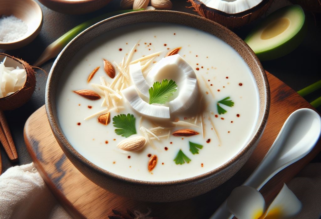 AI Generated image of a bowl of coconut soup